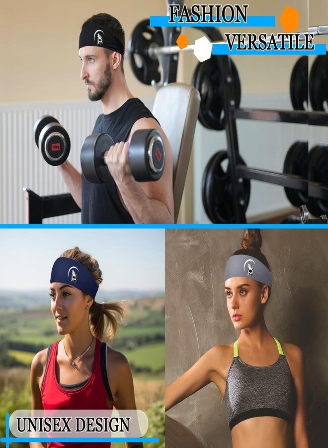 عصابات رأس رياضية للرجال، عصابات رأس ماصة للعرق، عبوة من 3 عصابات رأس ماصة للعرق للرجال والنساء، عصابات رأس تبريد من وولف، عصابة رأس للرجال للجري، صالة الألعاب الرياضية، ركوب الدراجات، التسلق، هدايا - Image 4